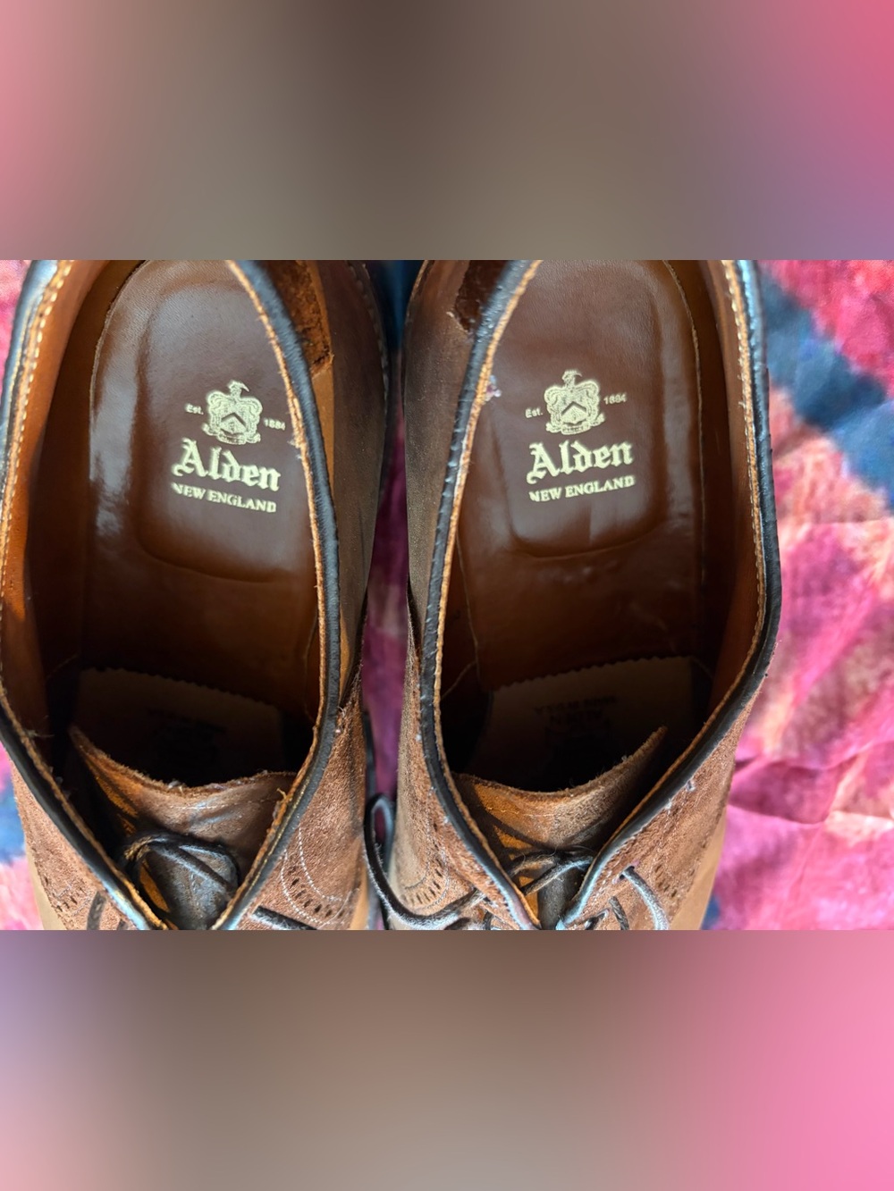 Alden Smooth & Reverse Tobacco Chamois Saddle Shoes - Men’s Size 10.5 E - Picture 5 of 6